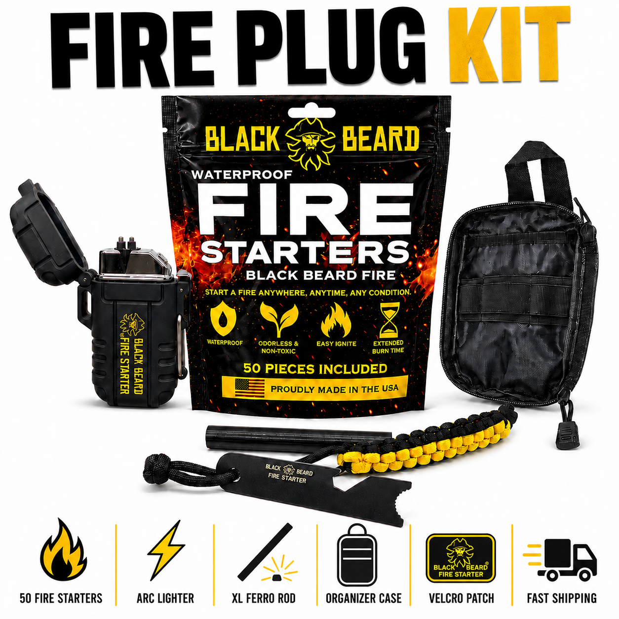 Black Beard Fire Plug Kit | Fire Starter Kit