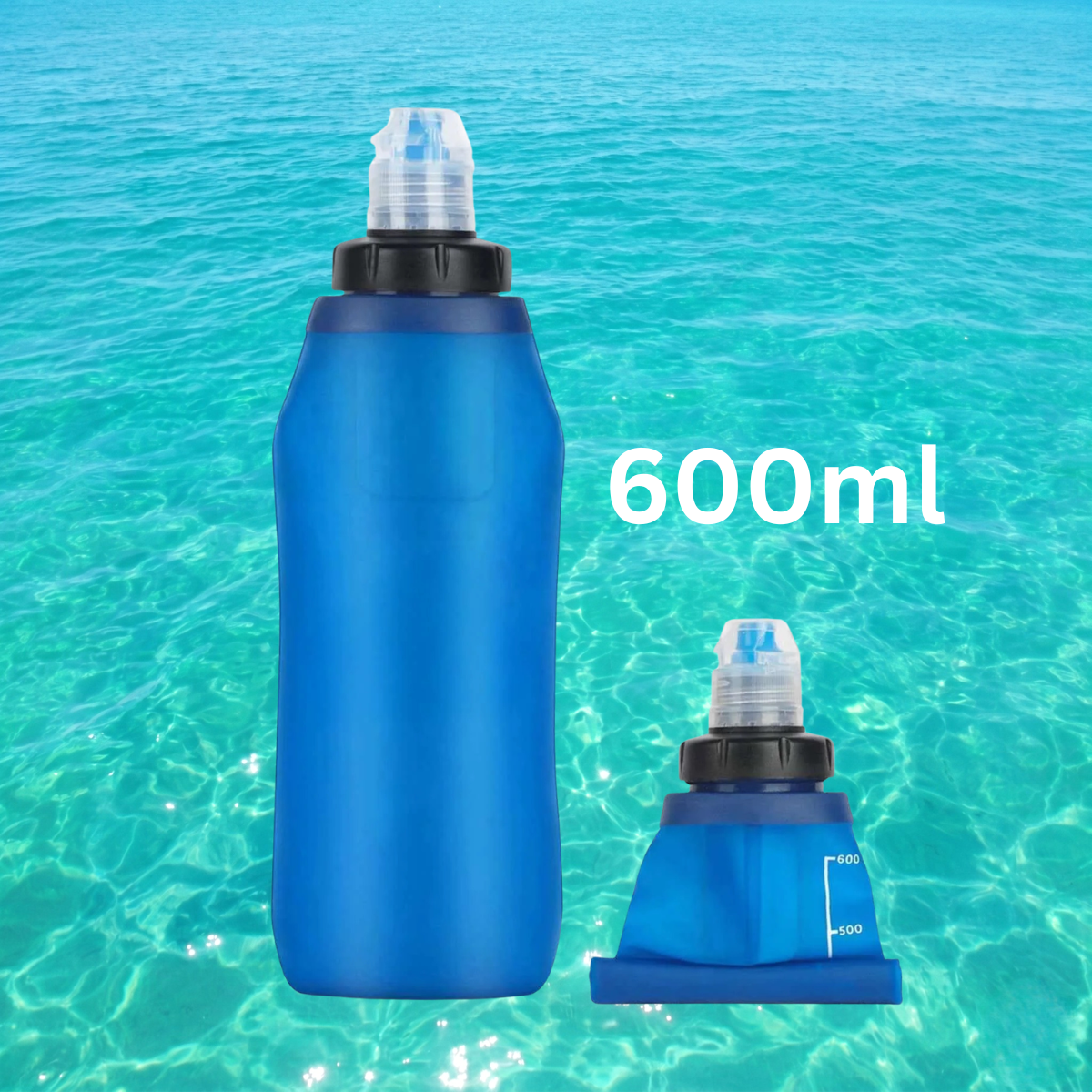 Collapsible Water Filter Bottle – 600 ml HygieniSafe®